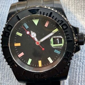 EUC 40mm Parnis Automatic PVD S/S Case Colorful Dial